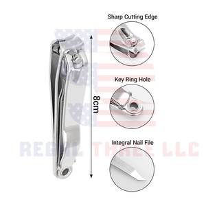 Cortaúñas de acero inoxidable de alta resistencia, cortador de uñas con lima de uñas, cuchillo para limpiar uñas, herramientas de cuidado de belleza - Product Image 2