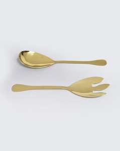 Ensemble cuillère fourchette en acier inoxydable poli miroir écologique pour le mélange et le service de salade, fini or rose de STAR CRAFTS INDIA - Product Image 1