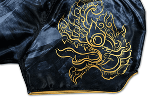 กางเกงมวยไทย MMA ยี่ห้อ OEM รุ่น High Street สำหรับผู้ชาย ผ้าคอร์ดูรอย โลโก้ด้านหน้า ยืดหยุ่น กระชับ ระบายอากาศ แห้งเร็ว - Product Image 4