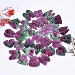 Rubí natural en zoisita pares de piedras preciosas de cabujón sueltas piedras preciosas naturales rubí de alta calidad en zoisita piedras preciosas para la fabricación de joyas - Product Image 6