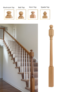 โอเอ็มอีดีเอ็มโพสต์ไม้เมเปิ้ลพร้อมบอลเฟอร์นิเจอร์ไม้เนื้อแข็งโบราณสำหรับการก่อสร้างบันไดผลิตในเวียดนามขายส่ง - Product Image 5