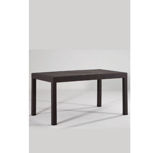 Mesa de comedor exterior de plástico marrón oscuro 70x120 fija duradera resistente a los rayos UV apilable diseño moderno jardín balcón terraza Patio - Product Image 1