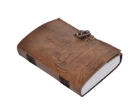 Carnet personnalisé en cuir rigide avec motif corbeau, reliure thermique, logo personnalisé - Cahier créatif