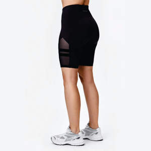 Pantalon de vélo noir Guardian, taille haute, anti-transpiration, séchage rapide, respirant, écologique, coupe ajustée, 75% polyester, 25% élasthanne - Product Image 3