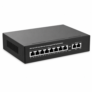 สวิตช์ PoE 8 พอร์ต สำหรับภายนอกอาคาร VLAN <span class=keywords><strong>100</strong></span>/1000Mbps 2 พอร์ตอัปลิงค์ IEEE 802.3af/at 120W แบบโลหะ เสียบใช้งานได้ทันที สำหรับ<span class=keywords><strong>กล้อง</strong></span><span class=keywords><strong>วงจรปิด</strong></span> PoE - Product Image 1