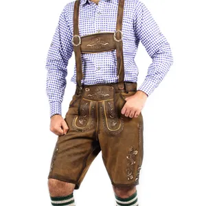 Mannen Bavarian Lederhosen Custom Nieuwe Kleding Traditionele Kleding Lederhosen Bruine Kleur Mannen Bavarian Kledingstukken Lederhosen