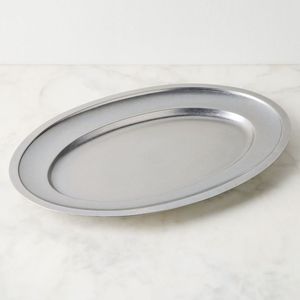 Hot selling <b>large</b> size stainless steel serving <b>tray</b> with traditional work for catering and buffet presentation - Product Image 4