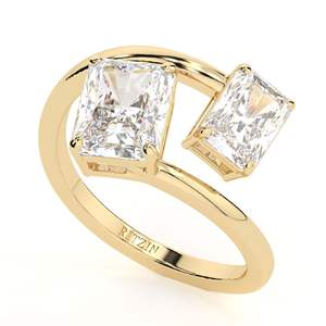 Anillo de Boda con Dos Diamantes Cultivados en Laboratorio, Corte Radiante, Certificado IGI - Product Image 6