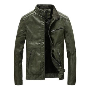 Último estilo al por mayor a prueba de viento hombres chaqueta de cuero superventas Stand Collar chaquetas de cuero de los hombres - Product Image 1