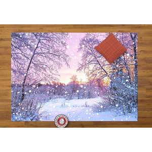 Tapis imprimé de luxe avec vue sur la montagne enneigée, tapis antidérapant pour la décoration de bureau, tapis fin non tissé - Product Image 4