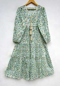 Vestido MIDI de algodón bohemio blanco más vendido para mujer, personalizable con decoración de botones, nueva ropa de fiesta Maxi con cuello escalonado - Product Image 6