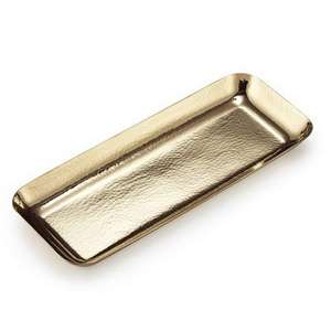 Ensemble de 3 plateaux de service en métal demi-rond en laiton pour la maison et l'hôtel Plateaux de service pour aliments et boissons, - Product Image 4