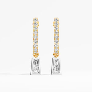 Modernos Pendientes de Aro con Diamantes Cultivados en Laboratorio, 0.98 Quilates, Corte Redondo y Cónico Disponible, Chapado en Oro de 14K y 18K y Rodio para Uso Ocasional - Product Image 1