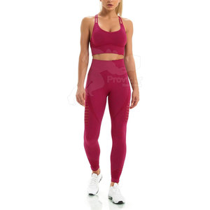 Conjunto de Yoga para Mujer de Primera Calidad, Hecho a Medida, Parte Delantera Sólida, Resistente, Ecológico, Transpirable, Cintura Elástica, Spandex/Poliéster, 2 Piezas - Product Image 3