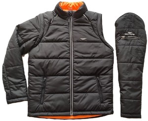 Veste matelassée à col montant pour homme, fermeture éclair sur le devant, coupe-vent, manteau d'hiver, couleur unie, style à manches régulières - Product Image 2