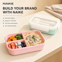 Boîte à lunch en fibre de blé avec plateau à ustensiles intégré, couvercle à fermeture à pression, récipient portable pour préparation de repas, pour le bureau, l'école, les voyages et les dîners
