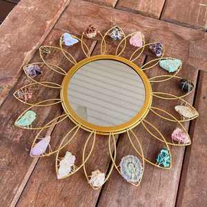 High Quality Modern Metal Wall <b>Mirror</b> with Flower Design Handmade <b>Pocket</b> <b>Mirror</b> from India High in Demand for Weddings - Product Image 5