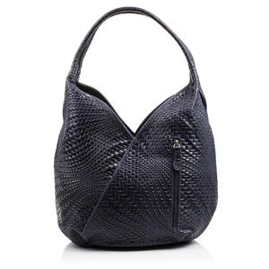 Sac à bandoulière Jesi pour femmes. Cuir véritable daim gravé entrelacement. 33x18x33cm. Fabriqué en Italie. - Product Image 4
