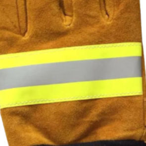 Gants de sécurité HSI HSI-SF21 double couche ignifuges et anti-produits chimiques Gants en cuir de vache structurel pour pompiers Gants en cuir fendu - Product Image 3