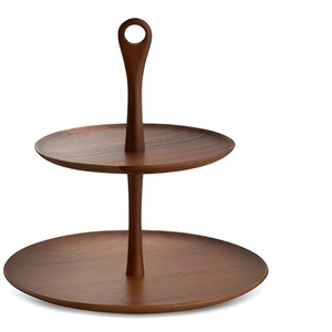 Présentoir de gâteau en bois de conception la plus fine de vente chaude fait à la main nouveau support de gâteau en bois décoratif en bois perlé en cristal fini brillant - Product Image 2