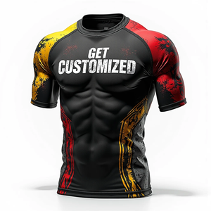 Top de entrenamiento de compresión Rash Guard personalizado con comodidad para atletas profesionales y kimono de Jiu Jitsu de material elástico fuerte - Product Image 2