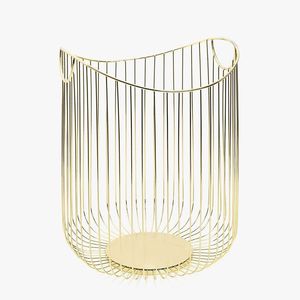 CESTA DE ALAMBRE DE COLOR ORO DE DISEÑO POPULAR CON MANGO CESTA DE FRUTAS DECORATIVA DE COCINA CESTA DE ALAMBRE DE METAL RENTABLE - Product Image 1