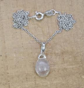 <b>Pink</b> Colour Gemstone Pendant Perfect Wedding <b>Gift</b> Round Shape Rose Quartz 925 Sterling Silver for love With 925 Stamped Jewelry - Product Image 3