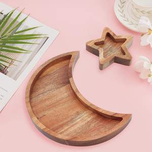 Ramadan décor vente chaude lune et commencer à servir plateau ensemble plateaux en bois naturel du meilleur fournisseur - Product Image 5