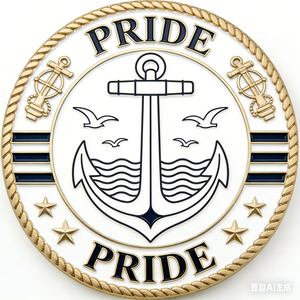 <b>Custom</b> Modern Shiny Gold Plating Soft Enamel Anchor Logo Challenge Coin Zinc Alloy Die Cutting Printing USN Navy Commemorative - Product Image 6