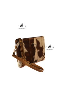 New Style Real Cowhide <b>Leather</b> Wristlet Clutch <b>Purse</b> Pouch Wallet Brown Wristlet <b>Small</b> Pouch Stylish Western Patches Wallets - Product Image 6