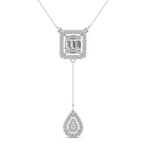 Colgante de barra de diamante moderno con corte lineal redondo, 0.53 ct, color E-F, VVS-VS, diamante cultivado en laboratorio en oro de 14K, para ocasiones especiales y fiestas. - Product Image 2