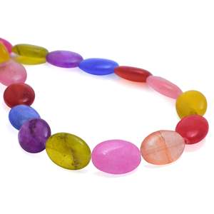 Cadena de Cuentas de Piedras Preciosas Naturales Multicolores de Forma Ovalada para la Fabricación de Joyas, Venta al por Mayor de Moda a Granel de Rajasthan - Product Image 5