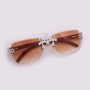New Trendy Goggles Unisex Eyeglasses Studded With Moissanite Diamonds Ideal for Everyday Wear new Designer Luxury <b>Sunglasses</b> - Product Image 3