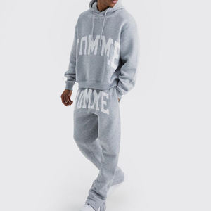 ชุดวอร์มลำลองมีฮู้ดสำหรับผู้ชายชุดวอร์มทรงหลวมสไตล์สตรีท2ชิ้น - Product Image 1