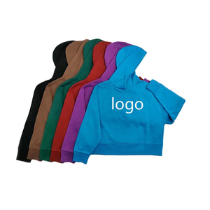 Cheap Wholesale Womens Colored Custom Logo Cropped Oversized Cotton Women's Hoodies - Product Image 2