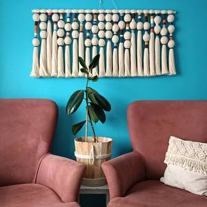ESCOBETILLA Tapisserie murale macramé mexicaine, décoration bohème pour la maison, à suspendre au-dessus du lit pour les occasions de mariage - Product Image 1