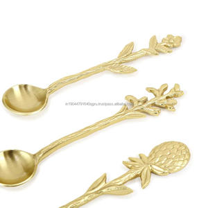 Hot Sale Luxury Gold Flower Pineapple Leaf Design Handle Tea <b>Coffee</b> <b>Spoon</b> - Product Image 6