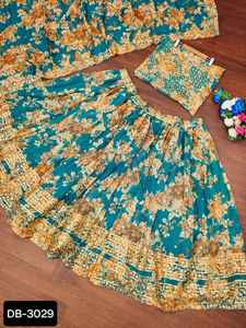 Diseñador Georgette Lehenga Choli con trabajo de bordado pesado para mujeres Vestido largo indio Diseñador Lehenga Party Wedding Wear - Product Image 6