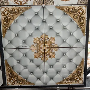 Carreaux de sol en céramique de finition mate satinée crème, design le plus populaire et économique, 396x396 mm, pour le sol du salon - Product Image 1