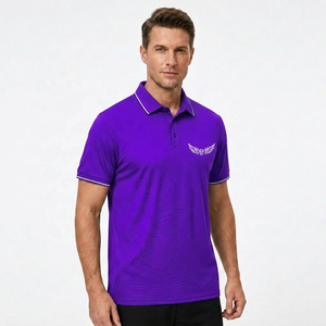Chemise décontractée à manches courtes pour homme, bleu uni, tricotée, respirante, avec logo personnalisé, style boutonné, vente en gros - Product Image 2