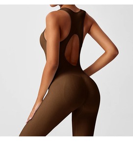 Seamless Peach <b>Booty</b> One-Piece Yoga Bodysuit - V-Back Tummy Control Gym Outfit for Women - Sexy Workout Jumpsuit Fitness Bodycon - Product Image 5