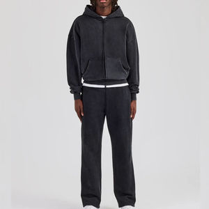 Survêtement pour homme, style unique, couleur nouvelle, impression DTG en relief, fabrication en usine, impression en relief, lavage à l'acide, poids lourd - Product Image 1