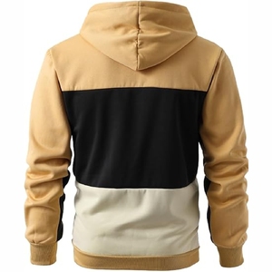 Sudadera con Capucha Premium en Color Camel/Negro/Blanco, Estilo Moderno, Unisex, con Diseño de Contraste Elegante - Product Image 2