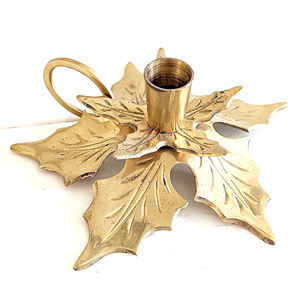 Bougeoir en laiton vintage fait à la main style feuille intérieur de noël cadeaux décoratifs pour la maison article en vente métal matériel - Product Image 1