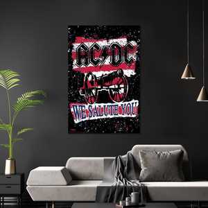 Póster de AC/DC de Stephen Fishwick 'We Salute You' hecho de lona duradera para decoración de pared - Product Image 1