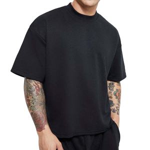 Ropa de calle, Camiseta de algodón pesado de gran tamaño Vintage impreso gráfico lavado ácido, camiseta Meneavyweight Drop Shoulder - Product Image 1