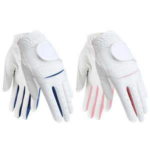 Vente directe d'usine Concevez votre propre logo Gant de golf respirant en cuir Cabretta couleur douce Sports en peau de mouton personnalisée - Product Image 2