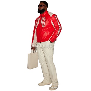 Chaqueta de cuero de piel de vaca auténtica con cuello levantado para hombre, prendas de vestir de invierno para clima frío - Product Image 1