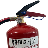 Extintor de Incendios Portátil AUXI-FOC de 6L con Agua + Espuma AFFF (Clase B) Certificado CE EN3, Cilindro de Acero Inoxidable Hecho en España