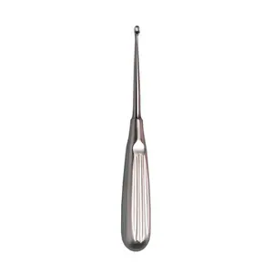 Brun Bone Curette Round Sharp Spoon 17cm Hollow Handle Straight Shaft Oval Cup Stainless Steel Orthopedic Surgical Instruments